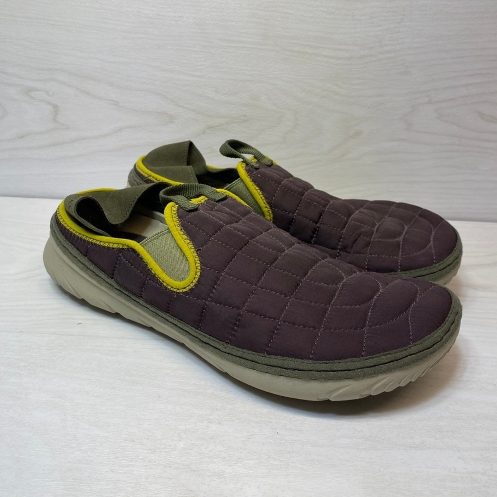 Merrell Womens 10 Hut Moc Slip On Shoes Quilted Purple Green J004424 Camp Mules